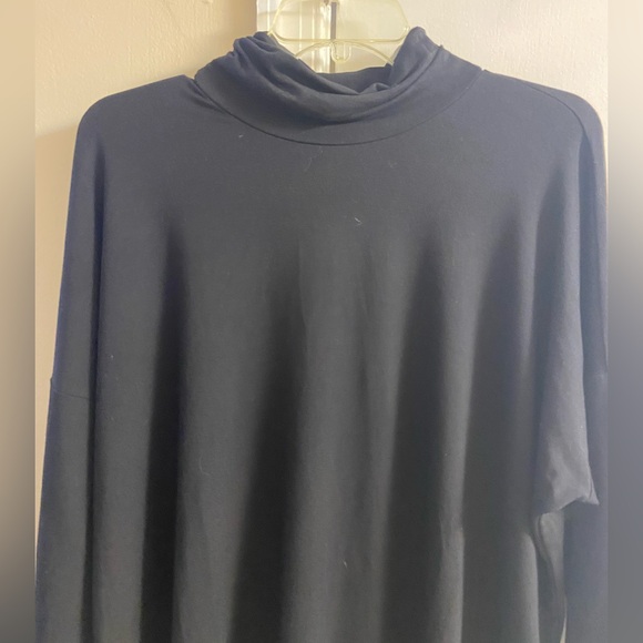 Eileen Fisher black funnel neck tunic top 2X - Picture 4 of 8
